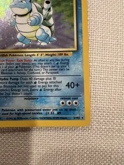 Pokemon 1999 Base Set Blastoise Holo Rare 2/102 LP- - Image 4