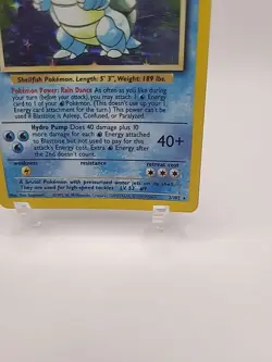 Pokemon 1999 Base Set Blastoise Holo Rare 2/102 LP - Image 2