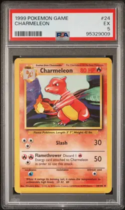 1999 POKEMON BASE SET CHARMELEON #24 PSA 5 - Image 1