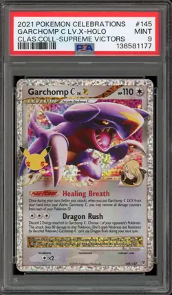 Pokemon Garchomp C Lv.X Celebrations Classic Coll. Holo Rare #145 PSA 9 - Image 1