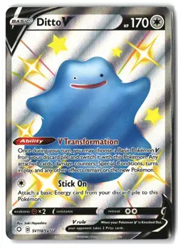 Ditto V ⭐ SV118/SV122 Holo Rare V Shining Fates Shiny Vault 2021 Pokemon NM - Image 1
