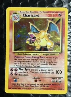 Pokemon TCG Charizard Base Set Holo Unlimited Rare Card LP - Image 5