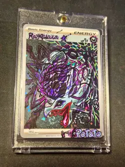 RAYQUAZA HOLO 2005 POKEMON GOLD STAR #107/107 Hand Draw DIY Holo Energy Card 🌀 - Image 1