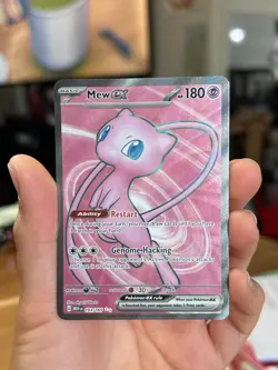 Pokemon Mew EX 2023 TCG Full Art Holo Rare Card 193/165 Scarlet & Violet 151 - Image 1