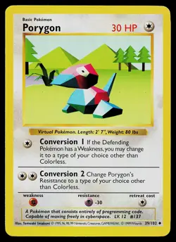 Pokemon Card - Porygon Base Set (Shadowless) 39/102 Uncommon - Image 1