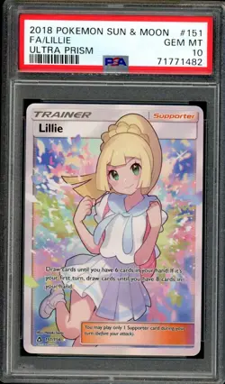 Full-Art Lillie Pokemon 2018 Sun & Moon Ultra Prism English 151/156 PSA 10 - Image 1