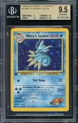 Misty's Seadra Pokemon 2000 Holo Gym Heroes 1st Edition English 9/132 BGS 9.5 - Image 1
