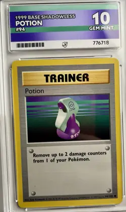 Pokemon 1999 Base Set Shadowless Potion 94/104 Graded Ace Gem Mint 10 💎 - Image 1