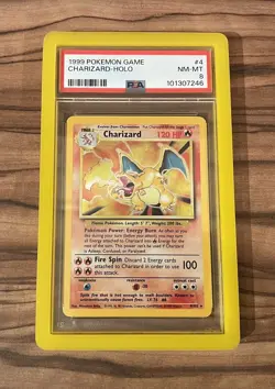 1999 Pokemon TCG Charizard Holo PSA 8 NM-MT Mint 4/102 Base Set Card Unlimited - Image 1