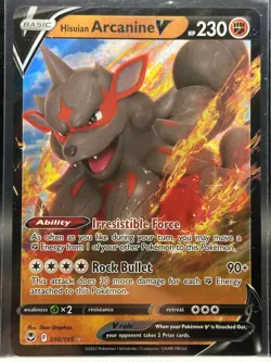 Pokemon TCG Silver Tempest Hisuian Arcanine V 90/195 Ultra Rare NM - Image 1