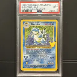 Pokemon PSA 9 MINT Celebrations Blastoise 2/102 Classic Collection Holo - Image 1