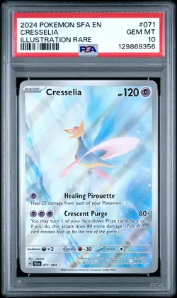 2024 POKEMON SFA EN-SHROUDED FABLE ILLUSTRATION RARE #071 CRESSELIA PSA 10 - Image 1