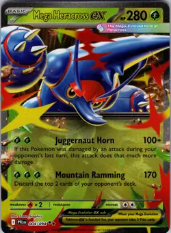 Mega Heracross ex - 004/094 ME02: Phantasmal Flames Holo Pokemon TCG NM - Image 1