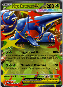 Mega Heracross ex 004/094 ME02: Phantasmal Flames Double Rare - NM - Image 1