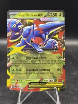 Pokemon TCG Mega Heracross ex 004/094 Me02: Phantasmal Flames Double Rare NM - Image 1