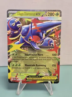 Pokemon TCG Mega Heracross ex 004/094 Me02: Phantasmal Flames Double Rare NM - Image 1