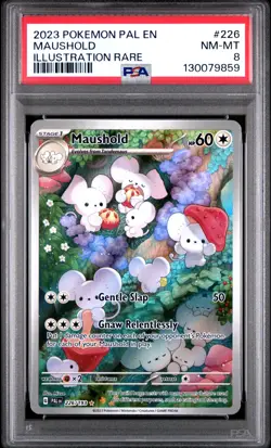 2023 POKEMON PAL EN-PALDEA EVOLVED ILLUSTRATION RARE #226 MAUSHOLD PSA 8 - Image 1