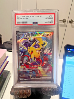 2023 Pokemon WCS23 Japanese World Championship #001 Pikachu Ex PSA 10 GEM MINT - Image 2