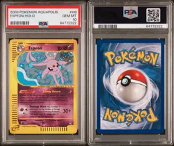 Pokemon 2003 Espeon Aquapolis Holo #H9 PSA 10 Gem Mint Swirl 🐈‍⬛ 💎 - POP 105 - Image 2