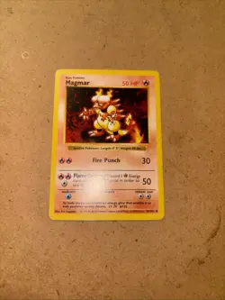 Pokemon TCG Magmar Base Set Shadowless Uncommon Card 36/102 - Image 1