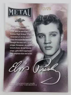 2024 Leaf Metal Elvis Presley Icons Collection #40 12/25 Blue Stars NM - Image 2