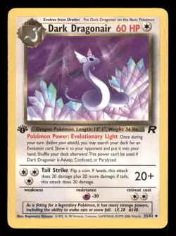 Dark Dragonair 33/82 1st Edition Team Rocket 2000 Pokemon WotC - Image 1