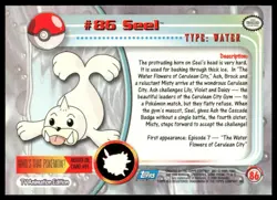 Topps Pokemon Seel #86 1999 TV Animation Edition Non Holo Blue Logo NM - Image 2