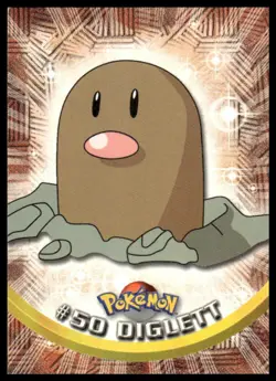 Topps Pokemon Diglett #50 1999 TV Animation Edition Non Holo Black Logo NM - Image 1