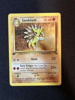1st Edition Sandslash 41/62 Fossil Pokemon Card NM-Mint (pack fresh) - Image 1