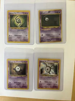 Unown Pokemon Vintage Card Lot (4) Neo Discovery, Destination, Revelation - Image 1