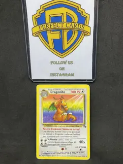 POKEMON FOSSIL UNLIMITED DRAGONITE NONHOLO 19/62 PL/PR - Image 1