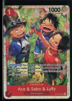 Ace & Sabo & Luffy OP13-007 Carrying On His Will Super Rare One Piece - Image 1