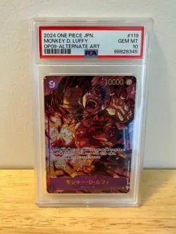 PSA 10 Luffy SEC-Parallel OP09-119 Emperors in the New World ONE PIECE JPN - Image 1