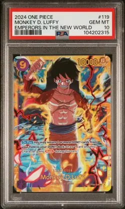 Monkey D. Luffy OP09-119 One Piece Emperors in the New World SEC - PSA 10 - Image 1