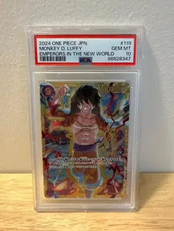 JPN One Piece Monkey D. Luffy OP09-119 SEC EMPERORS IN THE NEW WORLD PSA 10 - Image 1
