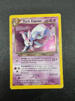 🔥Pokemon WOTC Neo Destiny Unlimited Dark Espeon 4/105 Holo Rare LP SWIRL 🌀 - Image 1