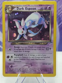 🔥Pokemon WOTC Neo Destiny Unlimited Dark Espeon 4/105 Holo Rare LP SWIRL 🌀 - Image 1