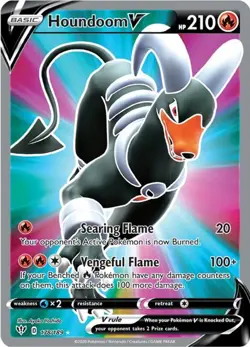 Houndoom V - 178/189 - Pokemon Darkness Ablaze Sword & Shield Full Art Card NM - Image 1
