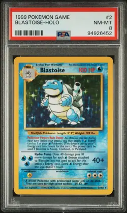PSA 8 NM-MT Pokemon Blastoise Base Set Unlimited Holo Rare #2 - Image 1