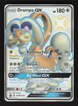 Drampa GX SV80/SV94 Pokemon Hidden Fates Holo Full Art Card - Image 1