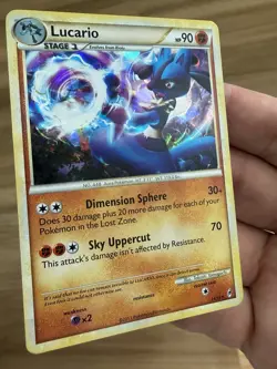 Lucario 14/95 Call of Legends Cracked Ice Holo Rare Pokemon Card LP - Image 2