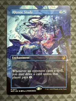 MTG Rhystic Study #0071 Anime Borderless Mythic Wilds of Eldraine: ET (WOT) - Image 2