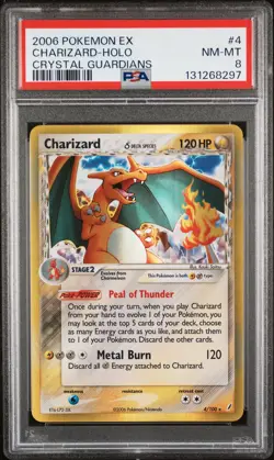 2006 POKEMON EX CRYSTAL GUARDIANS #4 CHARIZARD-HOLO PSA 8 - Image 1