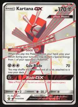 Kartana GX SV73/SV94 Pokemon Hidden Fates Holo Full Art Card - Image 1