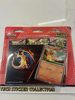 Pokemon Mega Evolutions Ascended Heroes Tech Sticker Collection Charmander Promo - Image 1
