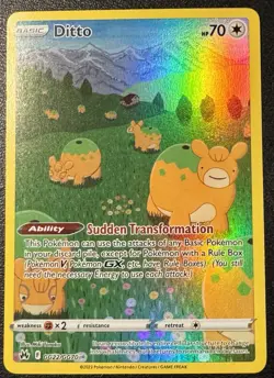 Ditto GG22/GG70 Galarian Gallery Crown Zenith Full Art Holo Rare Pokemon Card - Image 1