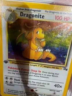 PSA 5 Pokemon Dragonite 1st Edition Ed Fossil Holo 1999 4 - Image 5