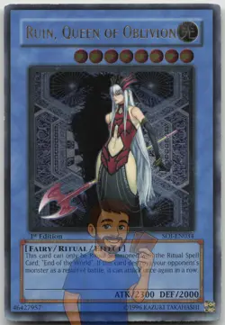Ruin, Queen of Oblivion SOI-EN034 Ultimate Rare 1st Edition LP Yugioh - Image 1