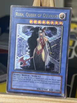 Ruin, Queen of Oblivion SOI-EN034 Ultimate Rare UNL EURO Enhanced MP Yugioh - Image 1