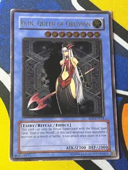 Ruin, Queen of Oblivion SOI-EN034 Ultimate Rare UNL EURO Enhanced MP Yugioh - Image 2